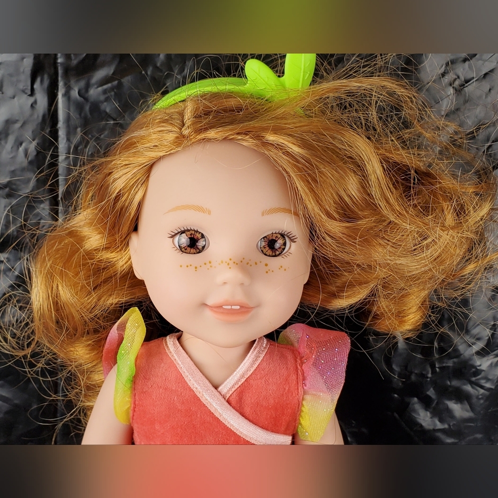 American Girl WellieWishers Willa Doll Hazel Eyes Missing Skirt Messy Hair - GUC
